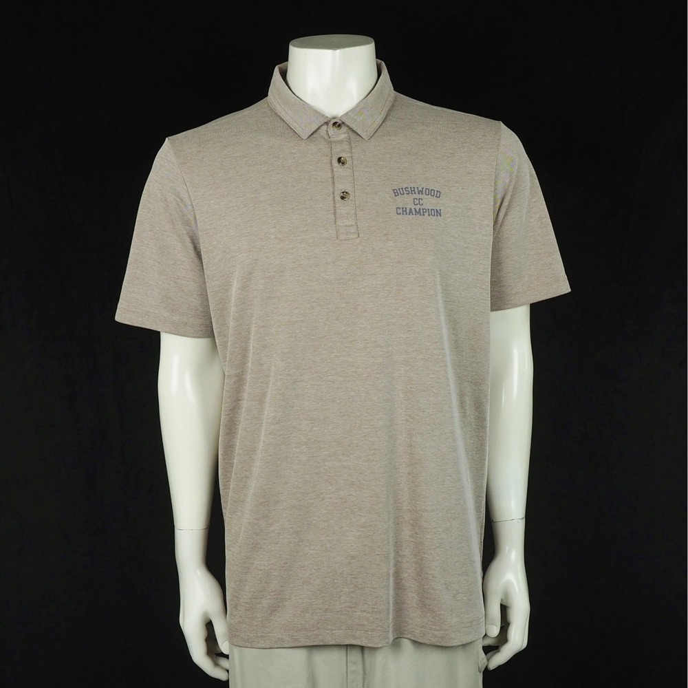 Travis Mathew Connect the Dots Golf Polo Shirt Mens Sz XL Khaki Brown Bushwood